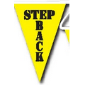 105' Stock Printed Triangle Warning Pennant String (Step Back)
